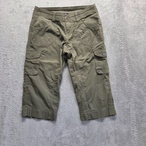 Kuhl Pants Womens 4 Green Kontra Capris Roll Tab Legs Hiking Outdoor